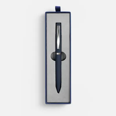 Ручка шариковая Bolt Soft Touch в футляре, синяя — фото 2