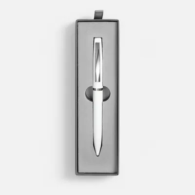 Ручка шариковая Bolt Soft Touch в футляре, белая — фото 2
