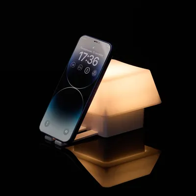 Светильник с подставкой для смартфона Knoppi, белый — фото 1