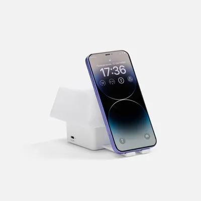 Светильник с подставкой для смартфона Knoppi, белый — фото 3