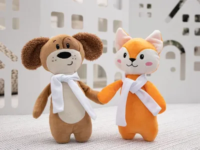 Мягкая игрушка Beastie Toys, собачка с белым шарфом — фото 5