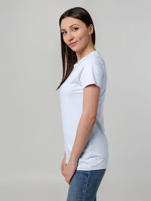 Футболка женская T-bolka Stretch Lady, белая (холодный оттенок) — фото 6
