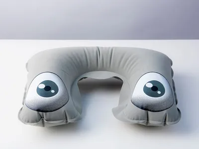 Надувная подушка под шею в чехле Sleep, темно-серая — фото 4