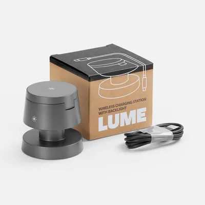 Станция беспроводной зарядки с подсветкой Lume, серая — фото 9