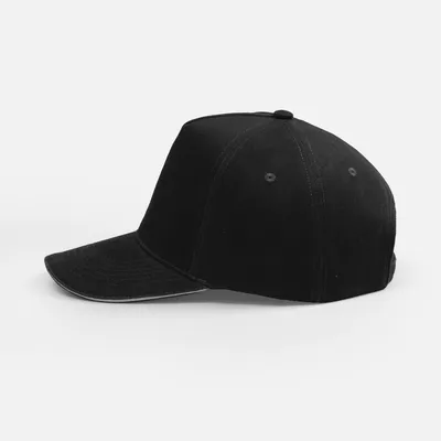 Бейсболка Classic 2.0, черная с белым кантом — фото 4