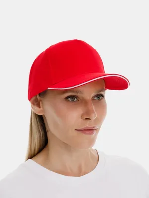 Бейсболка Classic 2.0, красная с белым кантом — фото 6