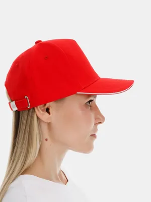 Бейсболка Classic 2.0, красная с белым кантом — фото 7