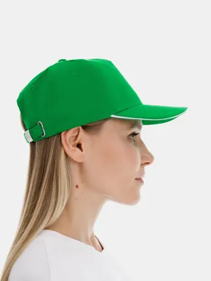 Бейсболка Classic 2.0, ярко-зеленая с белым кантом — фото 7