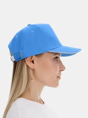 Бейсболка Classic 2.0, синяя с белым кантом — фото 7