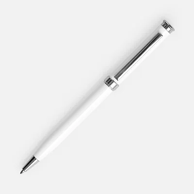 Ручка шариковая Finn Chrome, белая — фото 2