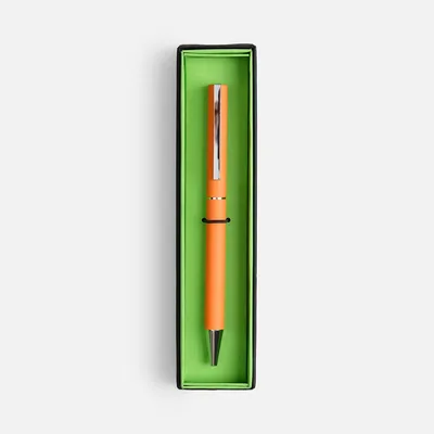 Ручка шариковая Blade Soft Touch в футляре, оранжевая — фото 2