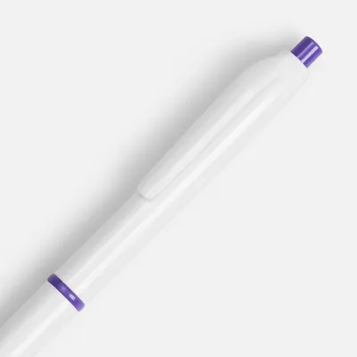 Ручка шариковая Bright Pop, белая с фиолетовым — фото 3