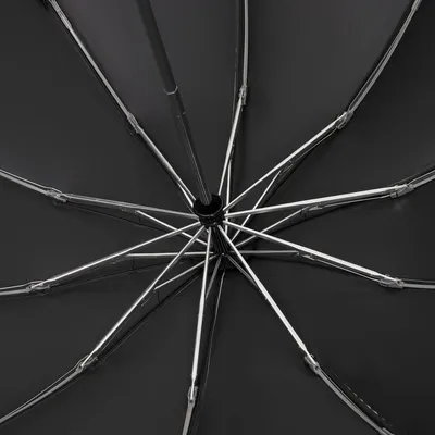 Зонт обратного сложения с ручкой-карабином Foldberry, черный — фото 3