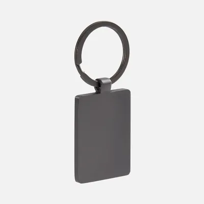 Брелок Gun Metal Leather Rectangle, графитовый — фото 2