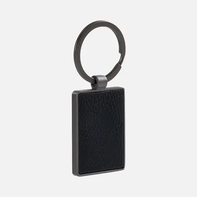 Брелок Gun Metal Leather Rectangle, графитовый — фото 1