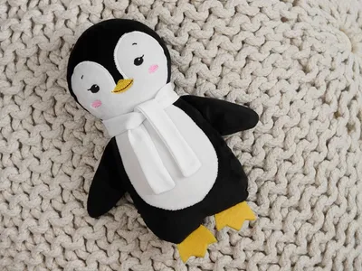 Мягкая игрушка Beastie Toys, пингвиненок с белым шарфом — фото 3
