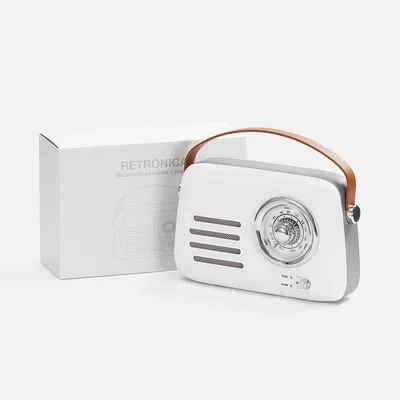 Bluetooth-колонка с радио Retronica, белая — фото 6