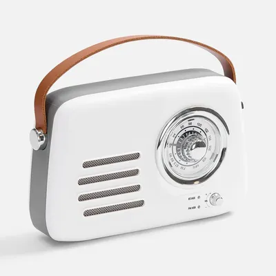 Bluetooth-колонка с радио Retronica, белая — фото 2