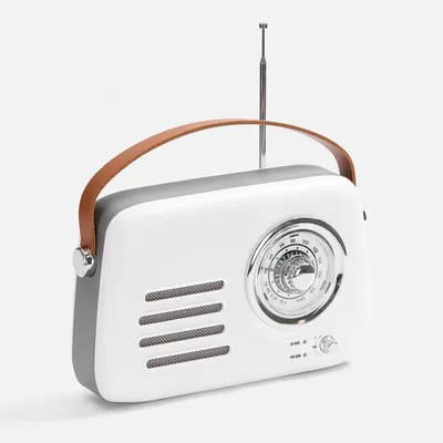 Bluetooth-колонка с радио Retronica, белая — фото 1