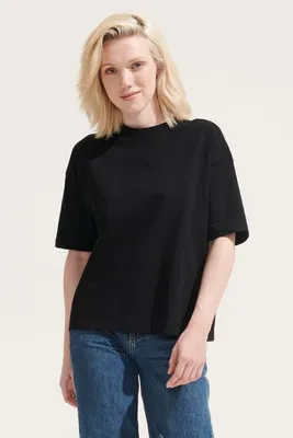 Футболка оверсайз женская Boxy Women, темно-серая (графит) — фото 7