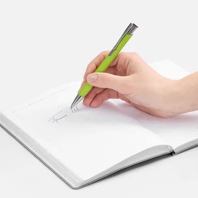Ручка шариковая Keskus Soft Touch, зеленое яблоко — фото 5
