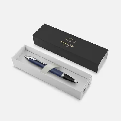Ручка шариковая Parker IM Core Matte Blue CT, темно-синяя с черным — фото 3