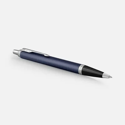 Ручка шариковая Parker IM Core Matte Blue CT, темно-синяя с черным — фото 2