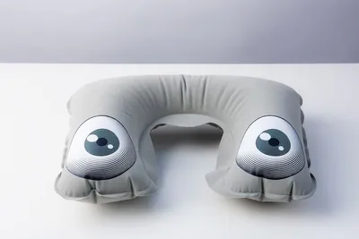 Надувная подушка под шею в чехле Sleep, серая — фото 4