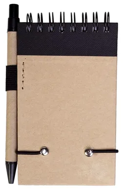 Блокнот на кольцах Eco Note с ручкой, черный — фото 2