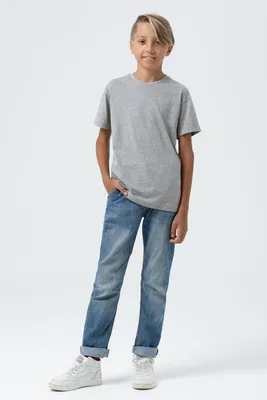Футболка детская Regent Fit Kids, серый меланж — фото 6