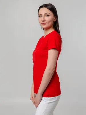Футболка женская T-bolka Stretch Lady, красная — фото 7