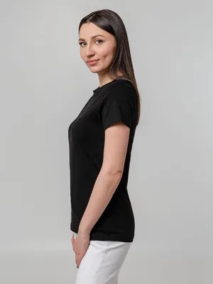 Футболка женская T-bolka Stretch Lady, черная — фото 7