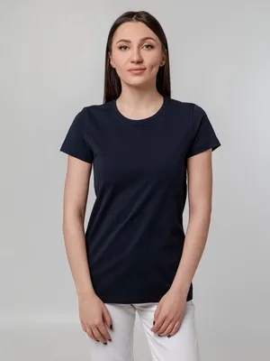 Футболка женская T-bolka Stretch Lady, темно-синяя (navy) — фото 5