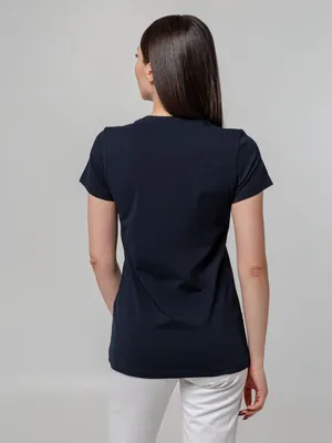 Футболка женская T-bolka Stretch Lady, темно-синяя (navy) — фото 6