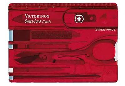 Набор инструментов SwissCard, полупрозрачный красный — фото 1