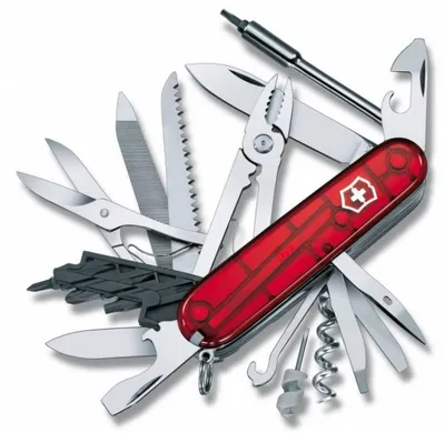 Офицерский нож CyberTool L, полупрозрачный красный — фото 1