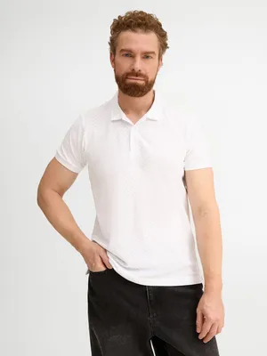Рубашка поло мужская Brandy Men, белая с темно-синим — фото 4