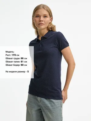 Рубашка поло женская Brandy Women, темно-синяя с белым — фото 4