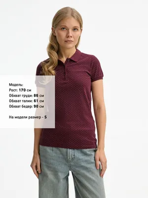 Рубашка поло женская Brandy Women, бордовая с белым — фото 5