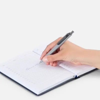 Ручка шариковая Prodir DS8 PRR-T Soft Touch, серая — фото 6