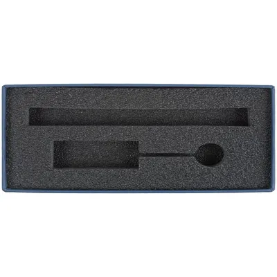 Коробка Notes с ложементом для ручки и флешки, синяя — фото 4