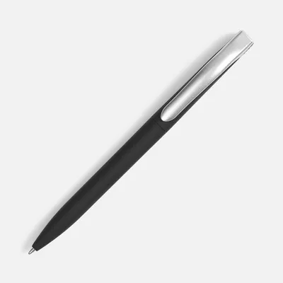 Ручка шариковая Pin Soft Touch, черная — фото 2