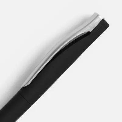 Ручка шариковая Pin Soft Touch, черная — фото 3