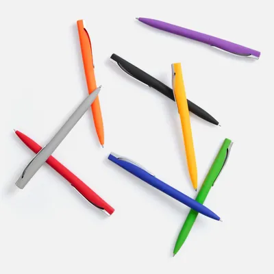 Ручка шариковая Pin Soft Touch, синяя — фото 4