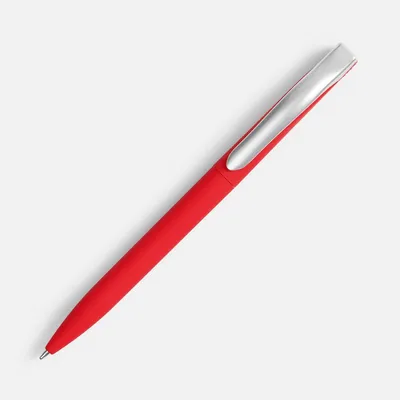 Ручка шариковая Pin Soft Touch, красная — фото 2