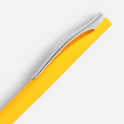 Ручка шариковая Pin Soft Touch, желтая — фото 3
