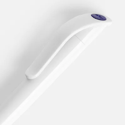 Ручка шариковая Grip, белая (молочная) с синим — фото 3