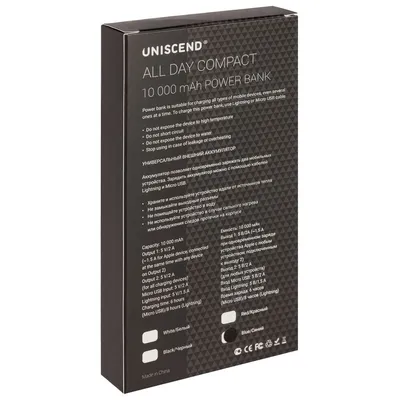 Внешний аккумулятор Uniscend All Day Compact 10000 мАч, черный — фото 8