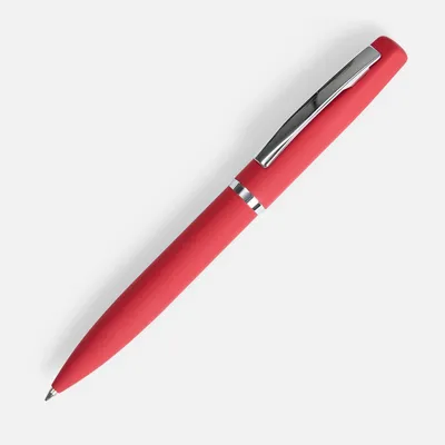 Ручка шариковая Bolt Soft Touch, красная — фото 1