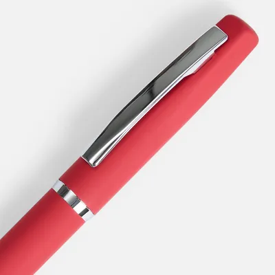 Ручка шариковая Bolt Soft Touch, красная — фото 3